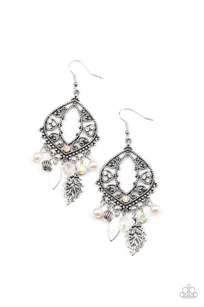 Garden Picnic - white - Paparazzi earrings