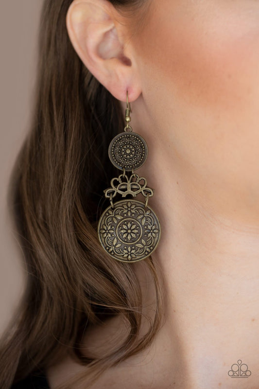 Garden Adventure-brass-Paparazzi earrings