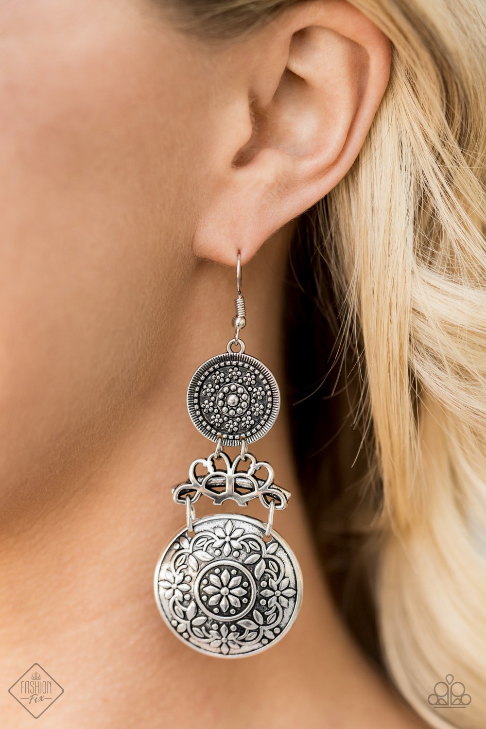 Garden Adventure-silver-Paparazzi earrings