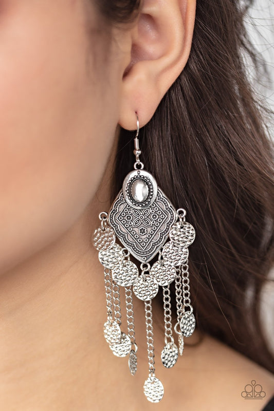Garden Explorer-silver-Paparazzi earrings