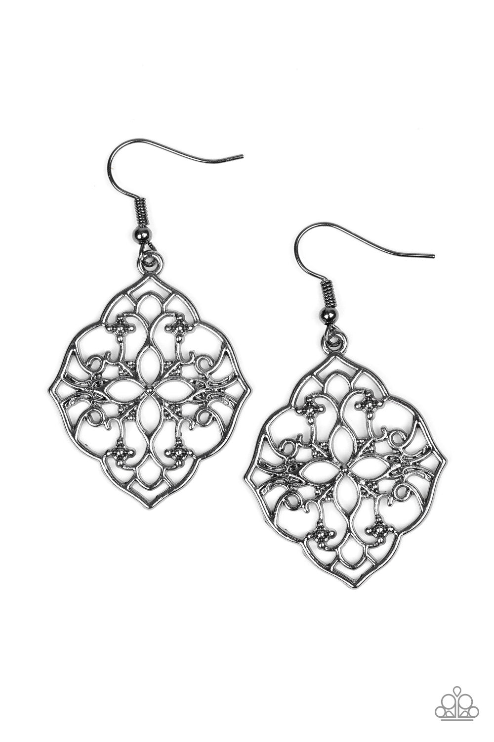 Garden Mandala - black - Paparazzi earrings