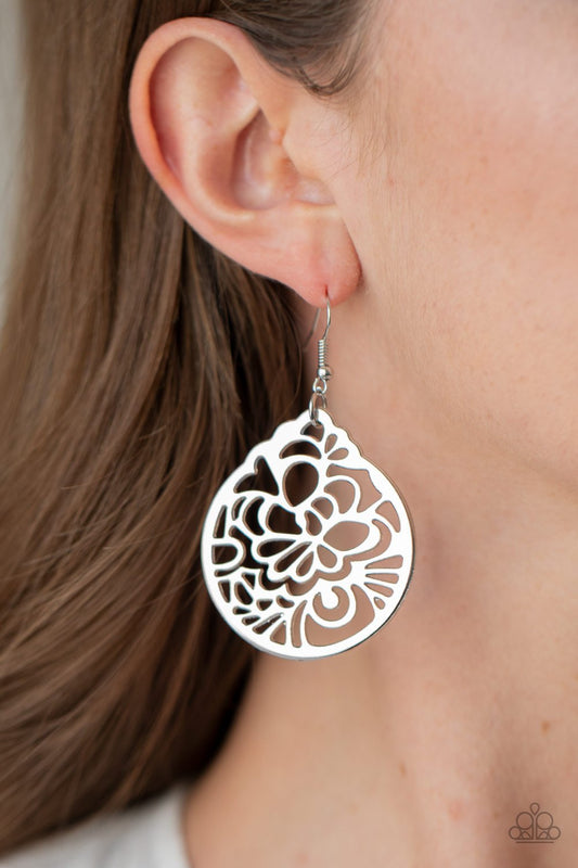 Garden Mosaic-silver-Paparazzi earrings