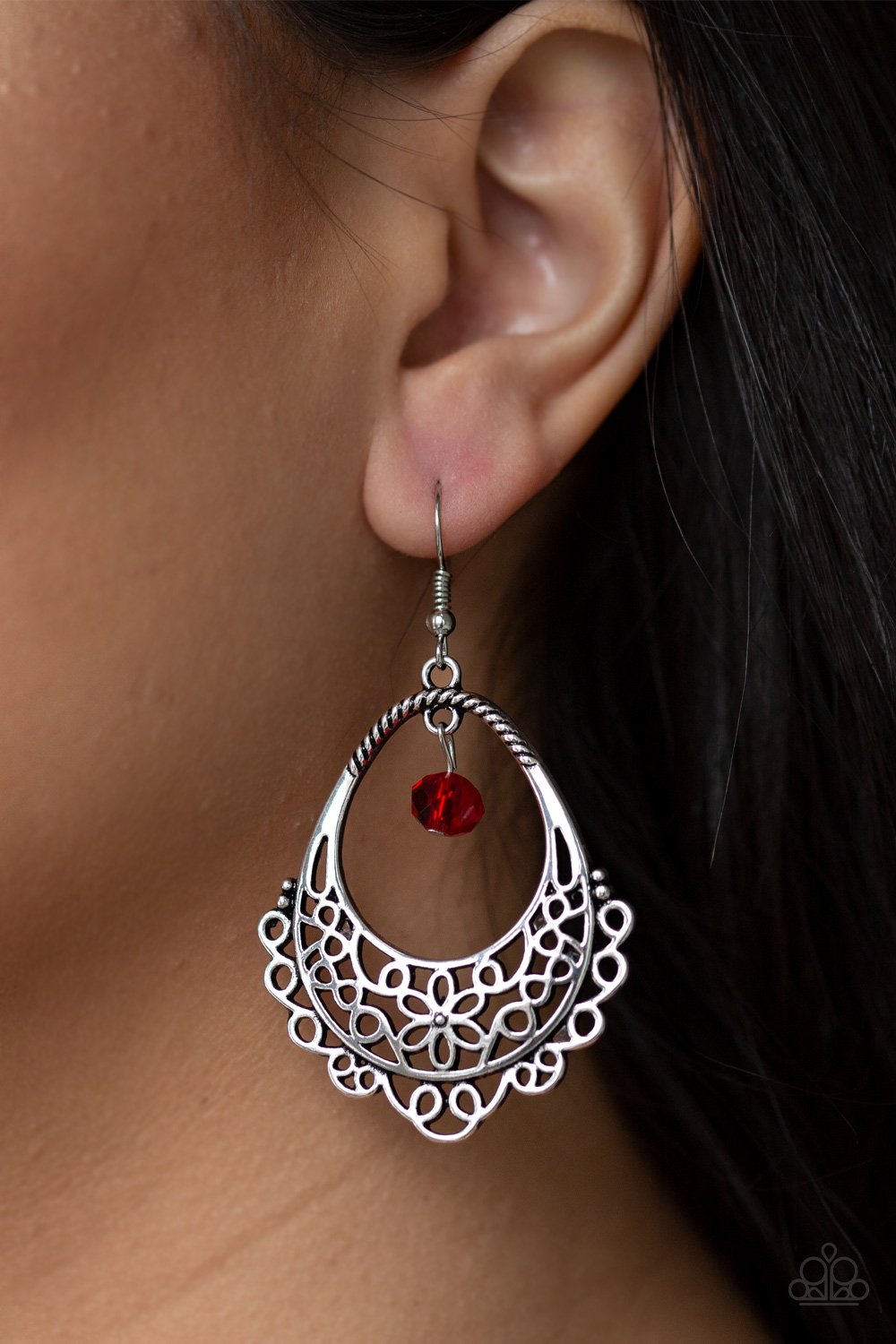Garden Society-red-Paparazzi earrings