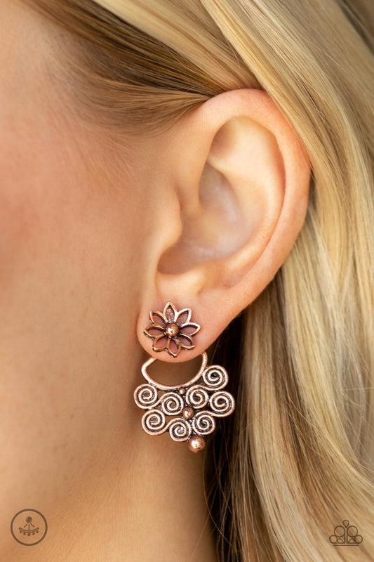 Garden Spindrift-copper-Paparazzi earrings