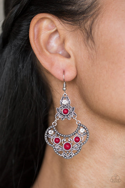 Garden State Glow-red-Paparazzi earrings