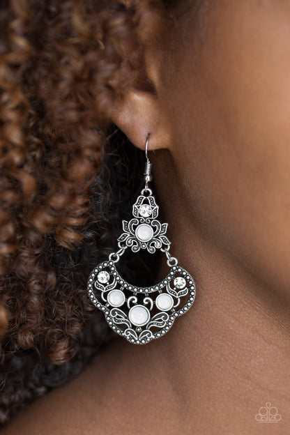 Garden State Glow-white-Paparazzi earrings