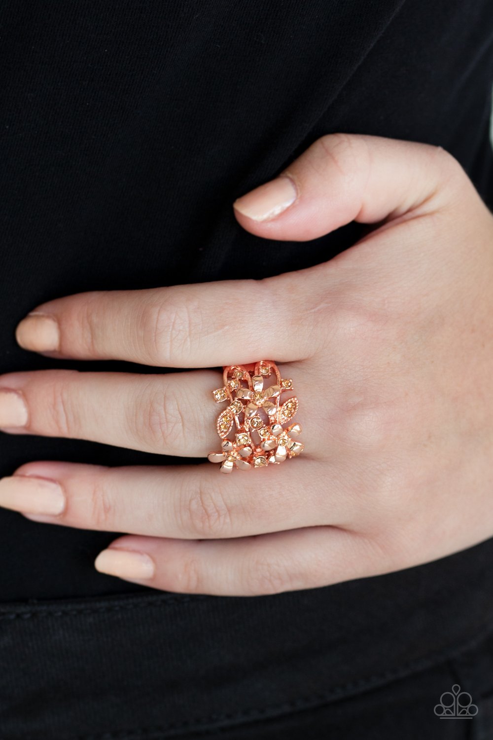 Gardenia Gleam-copper-Paparazzi ring