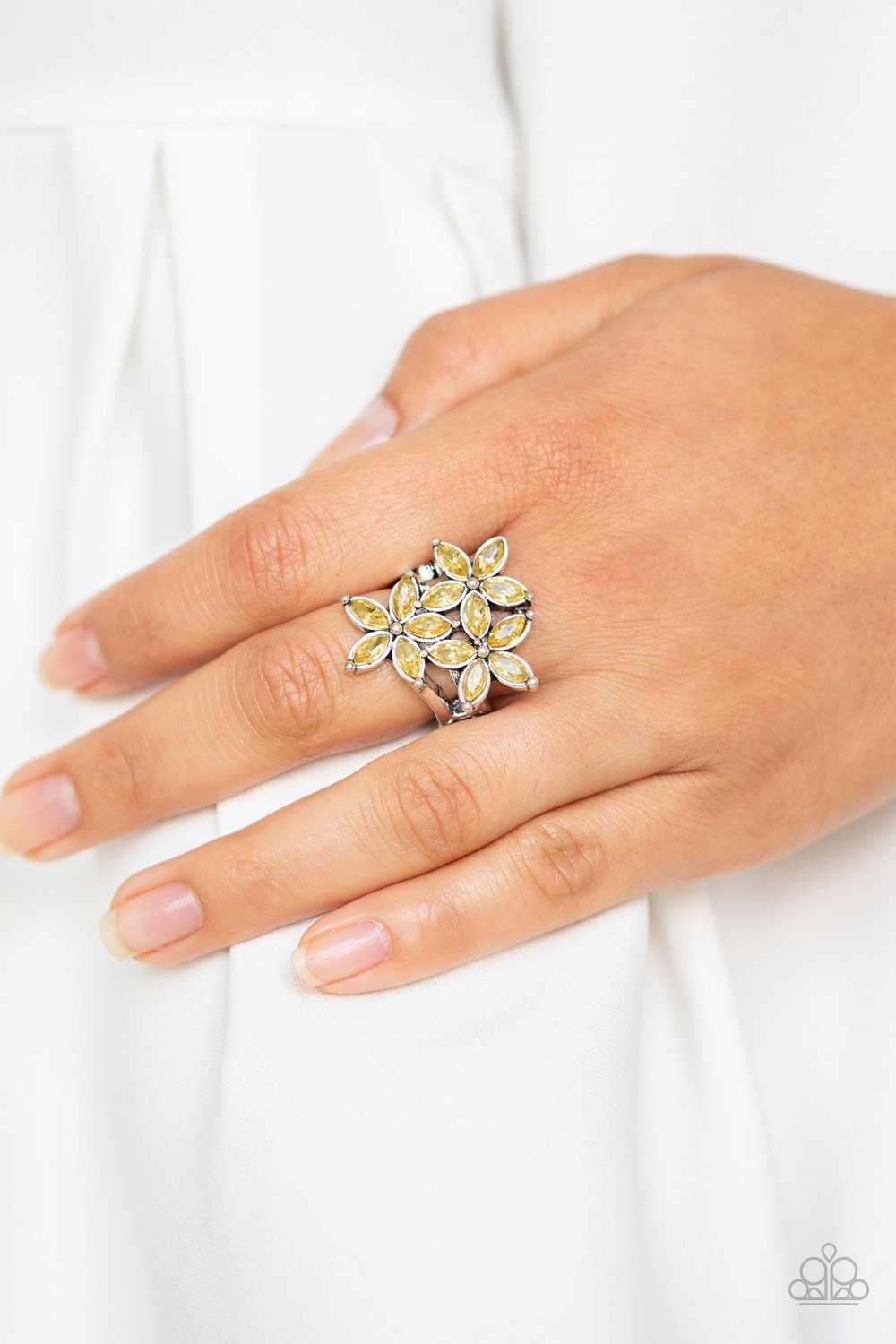 Gardenia Grandeur-yellow-Paparazzi ring