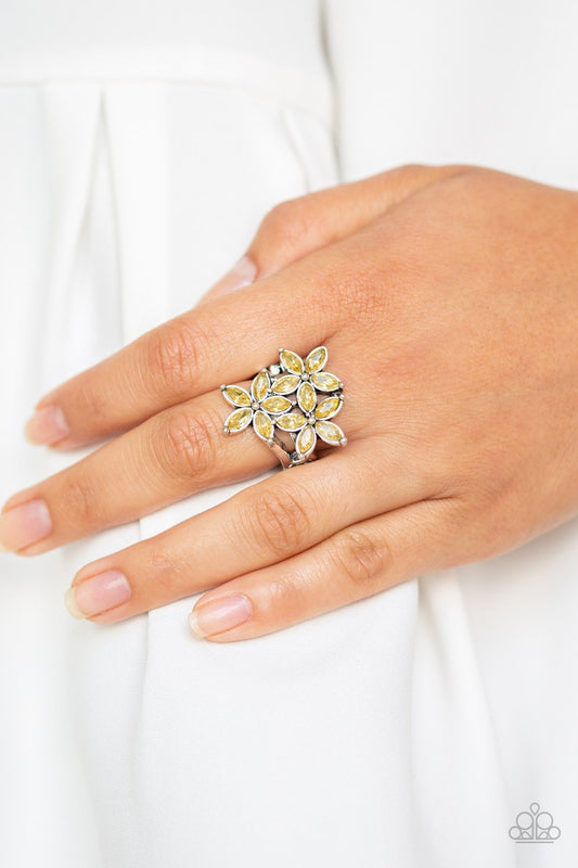 Gardenia Grandeur-yellow-Paparazzi ring