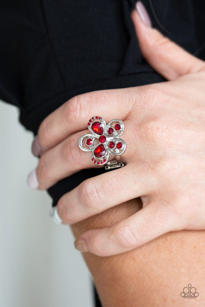 Gardens of Grandeur - red - Paparazzi ring