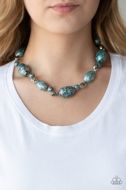 Gatherer Glamour - blue - Paparazzi necklace