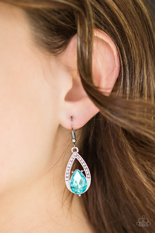 Gatsby Grandeur - blue - Paparazzi earrings