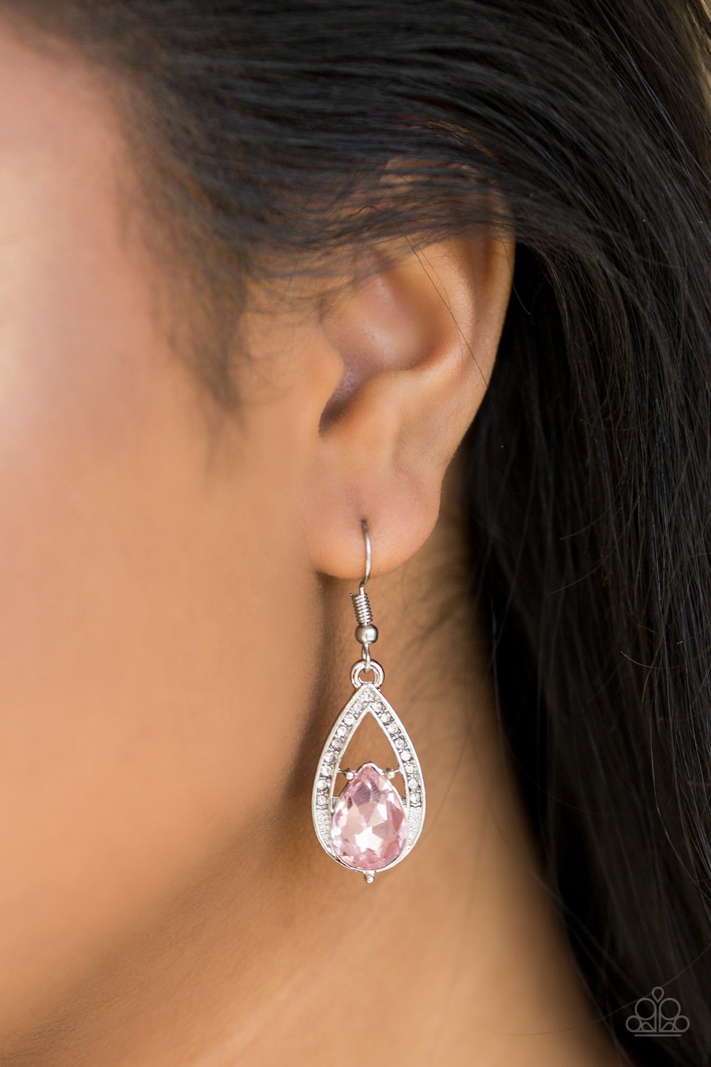Gatsby Grandeur-pink-Paparazzi earrings
