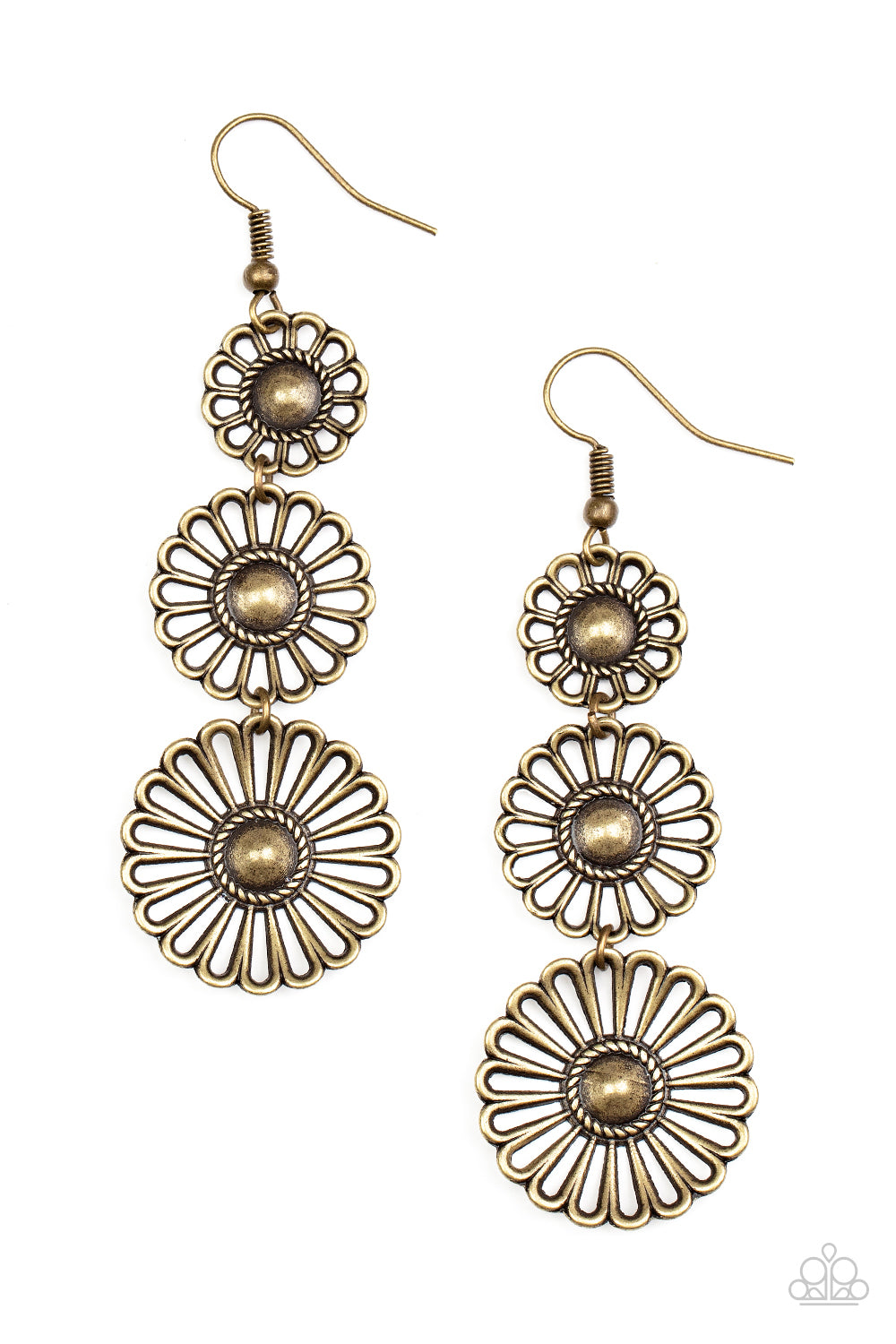 Gazebo Garden - brass - Paparazzi earrings
