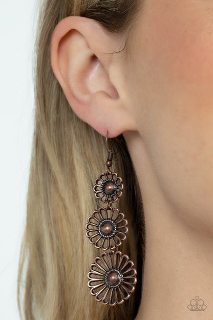 Gazebo Garden - copper - Paparazzi earrings