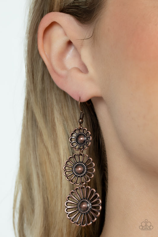 Gazebo Garden - copper - Paparazzi earrings