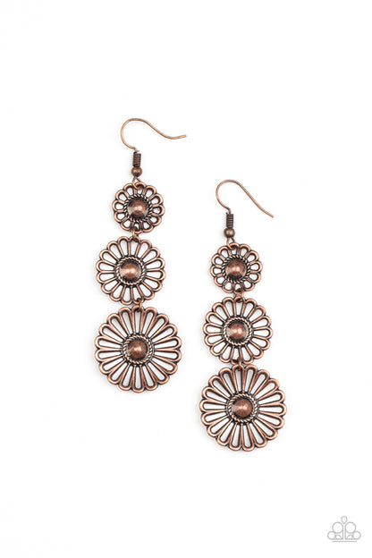 Gazebo Garden - copper - Paparazzi earrings