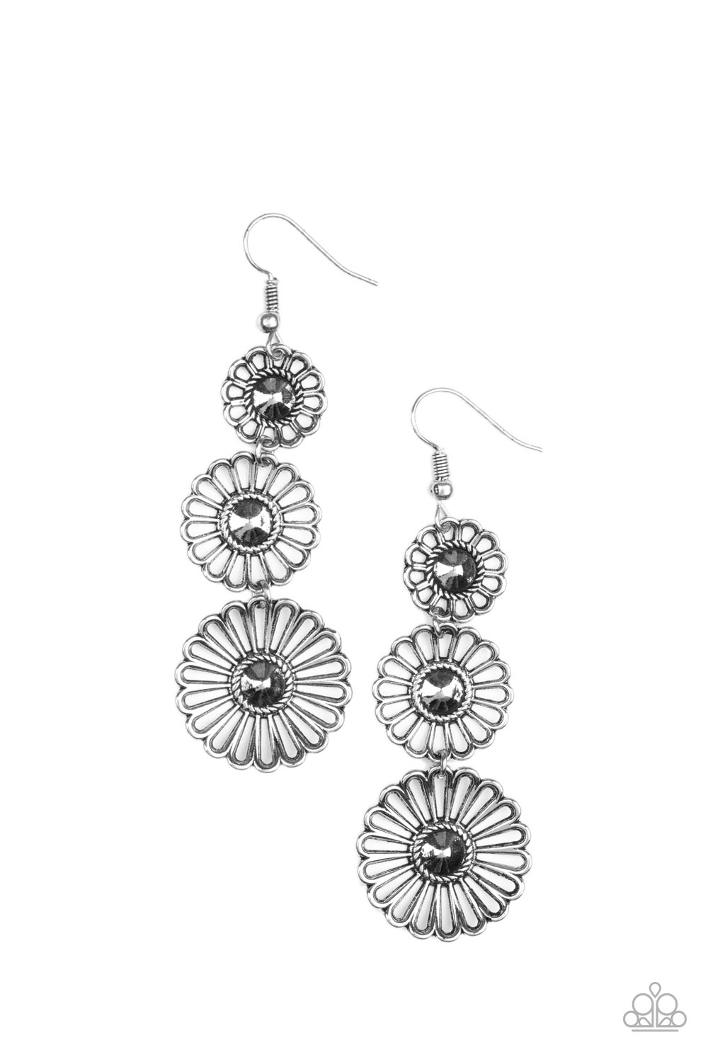 Gazebo Garden - silver - Paparazzi earrings