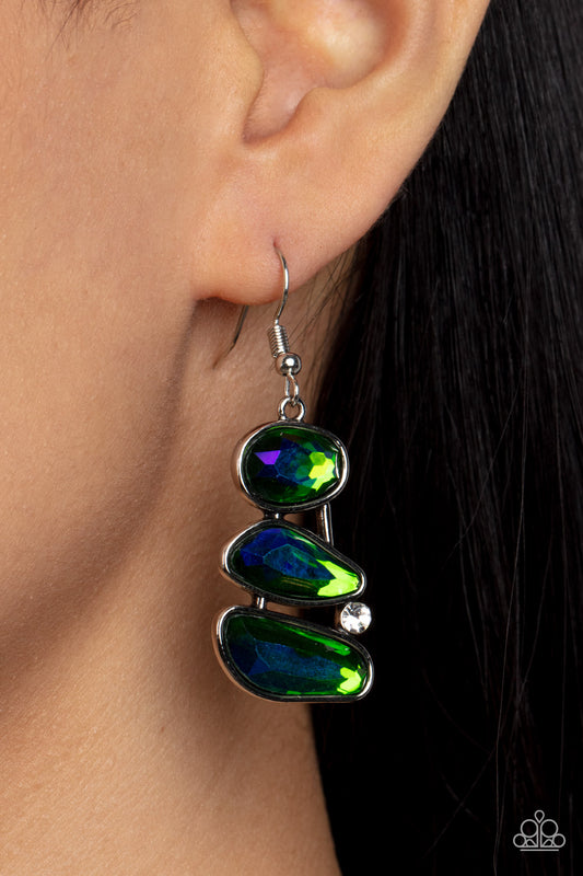 Gem Galaxy - green - Paparazzi earrings