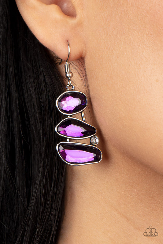Gem Galaxy - purple - Paparazzi earrings