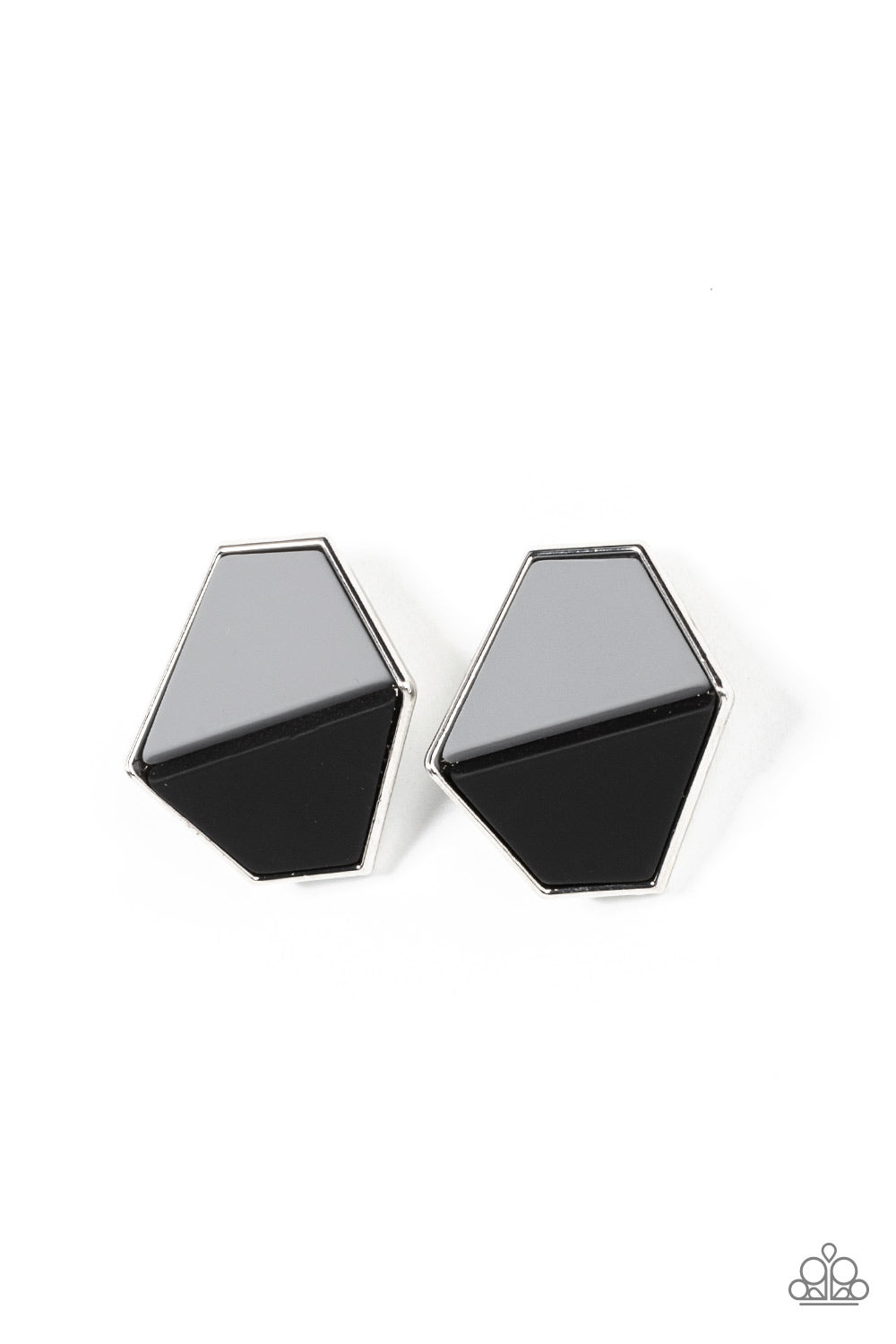 Generically Geometric - black - Paparazzi earrings