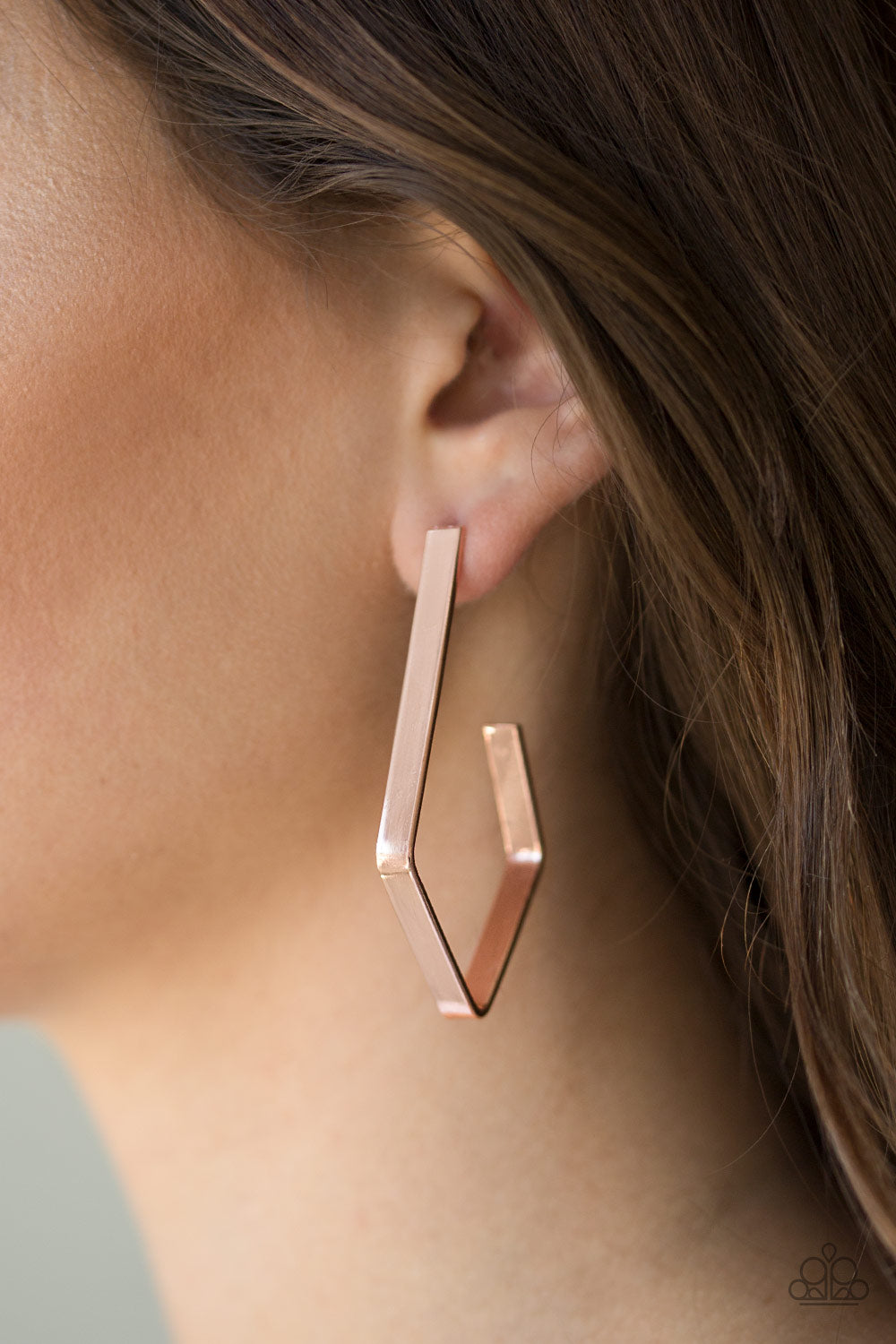 Geo Grand - copper - Paparazzi earrings
