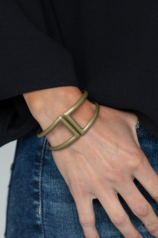 Geo Glam - brass - Paparazzi bracelet