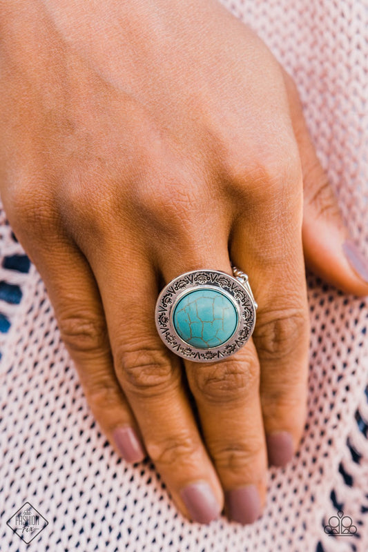 Geo Glyphs - blue - Paparazzi ring