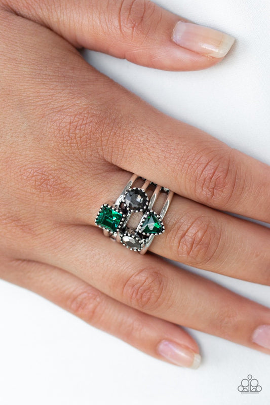 Geo Jazz-green-Paparazzi ring