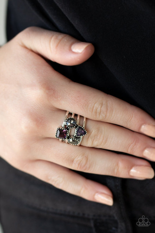 Geo Jazz-purple-Paparazzi ring