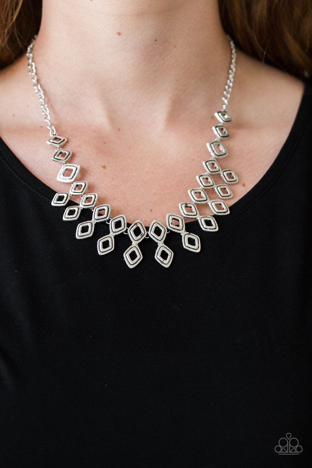 Geocentric - silver - Paparazzi necklace