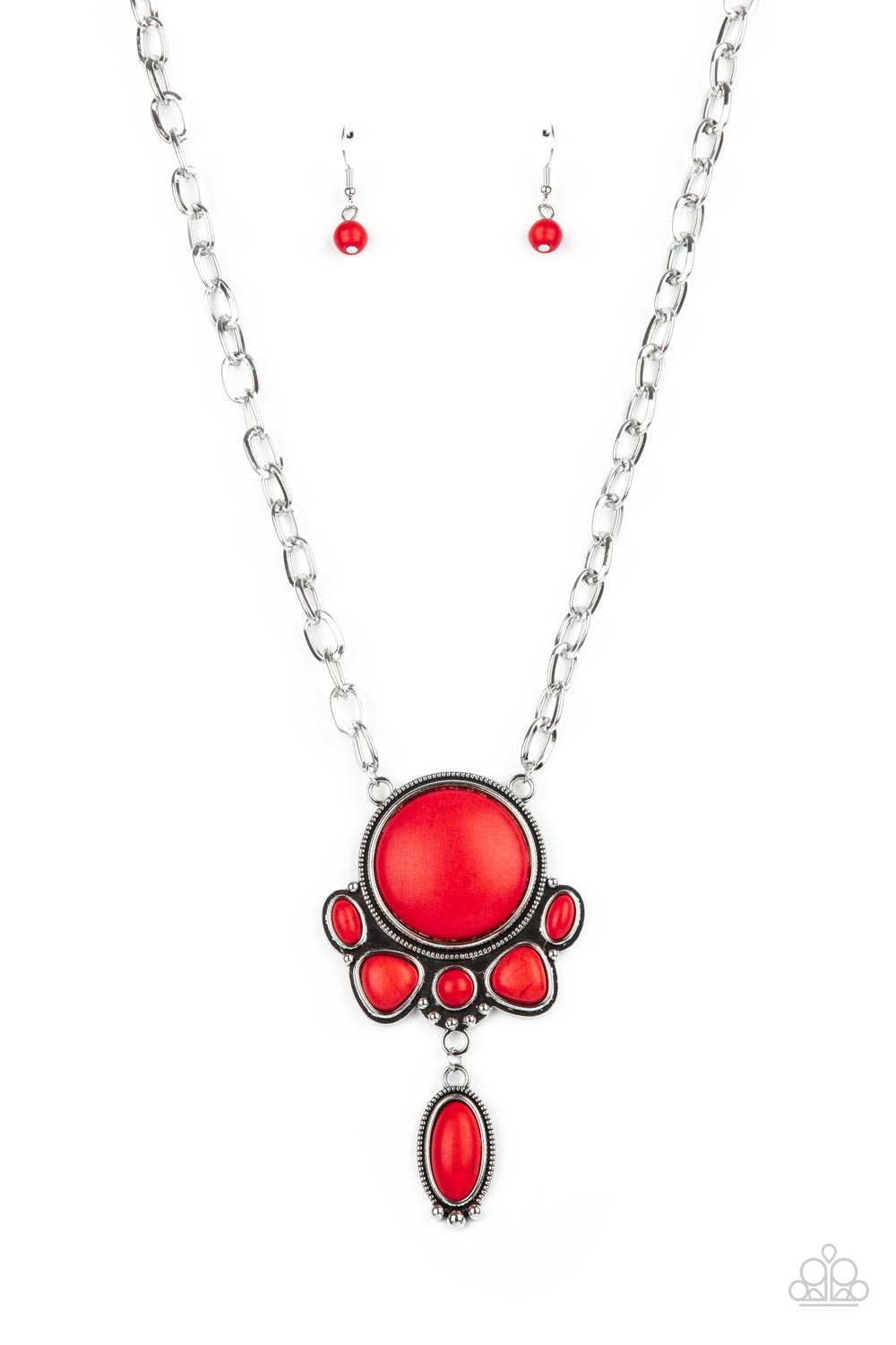 Geographically Gorgeous - red - Paparazzi necklace