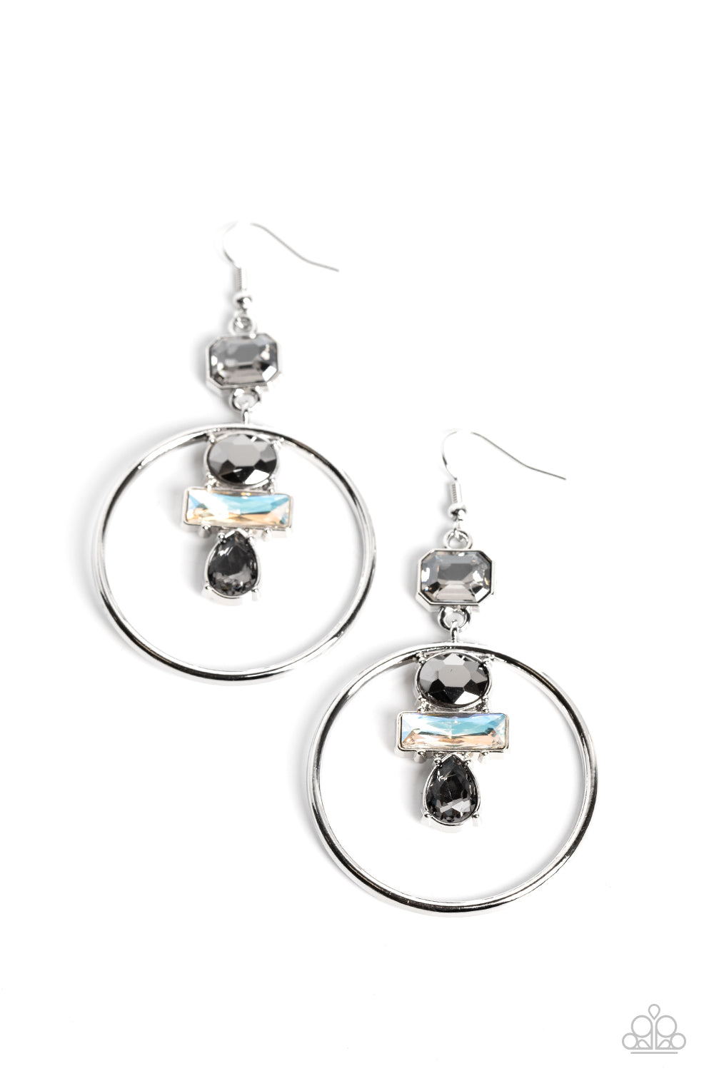 Geometric Glam - silver - Paparazzi earrings