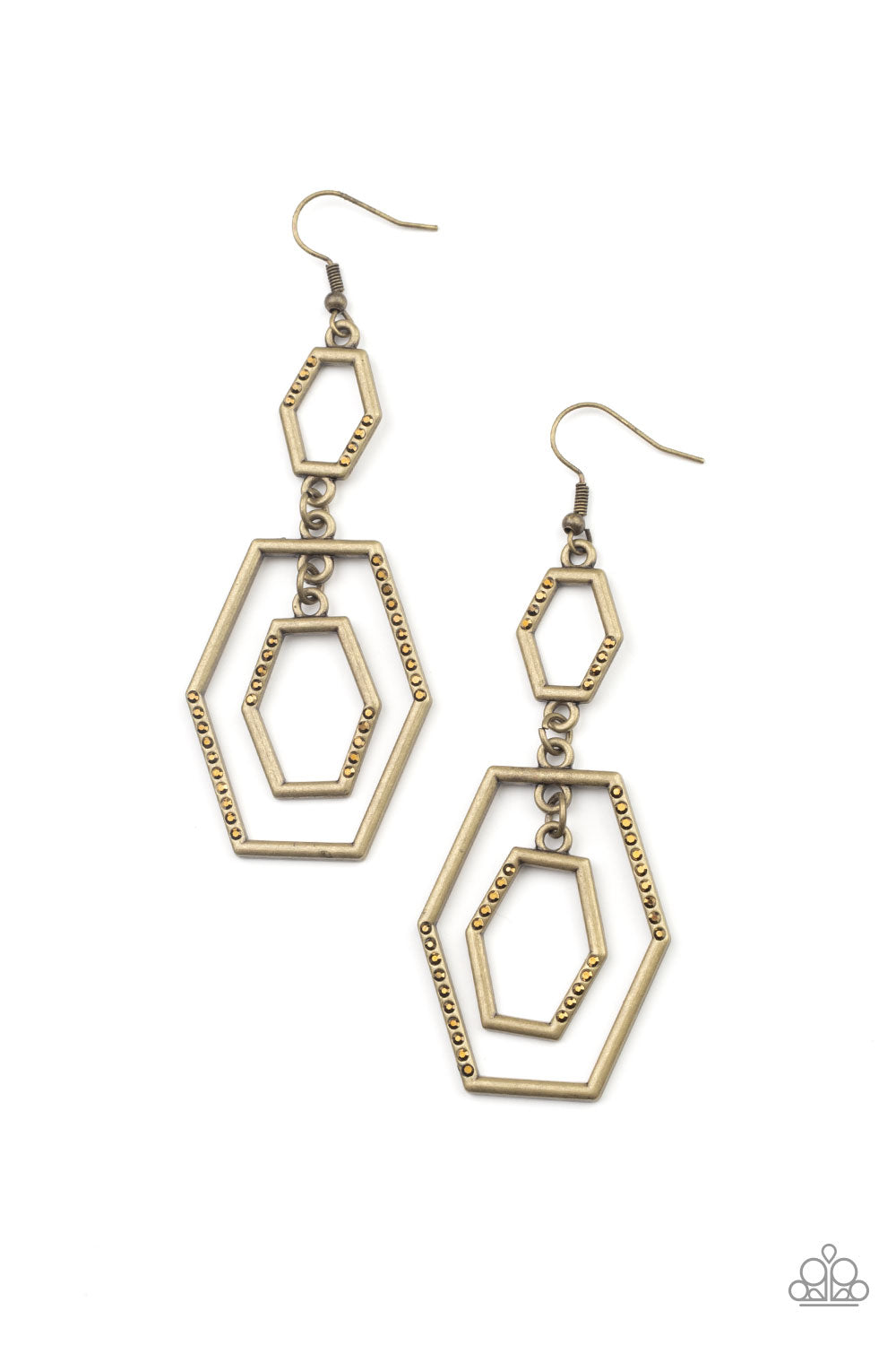 Geometric Maven - brass - Paparazzi earrings