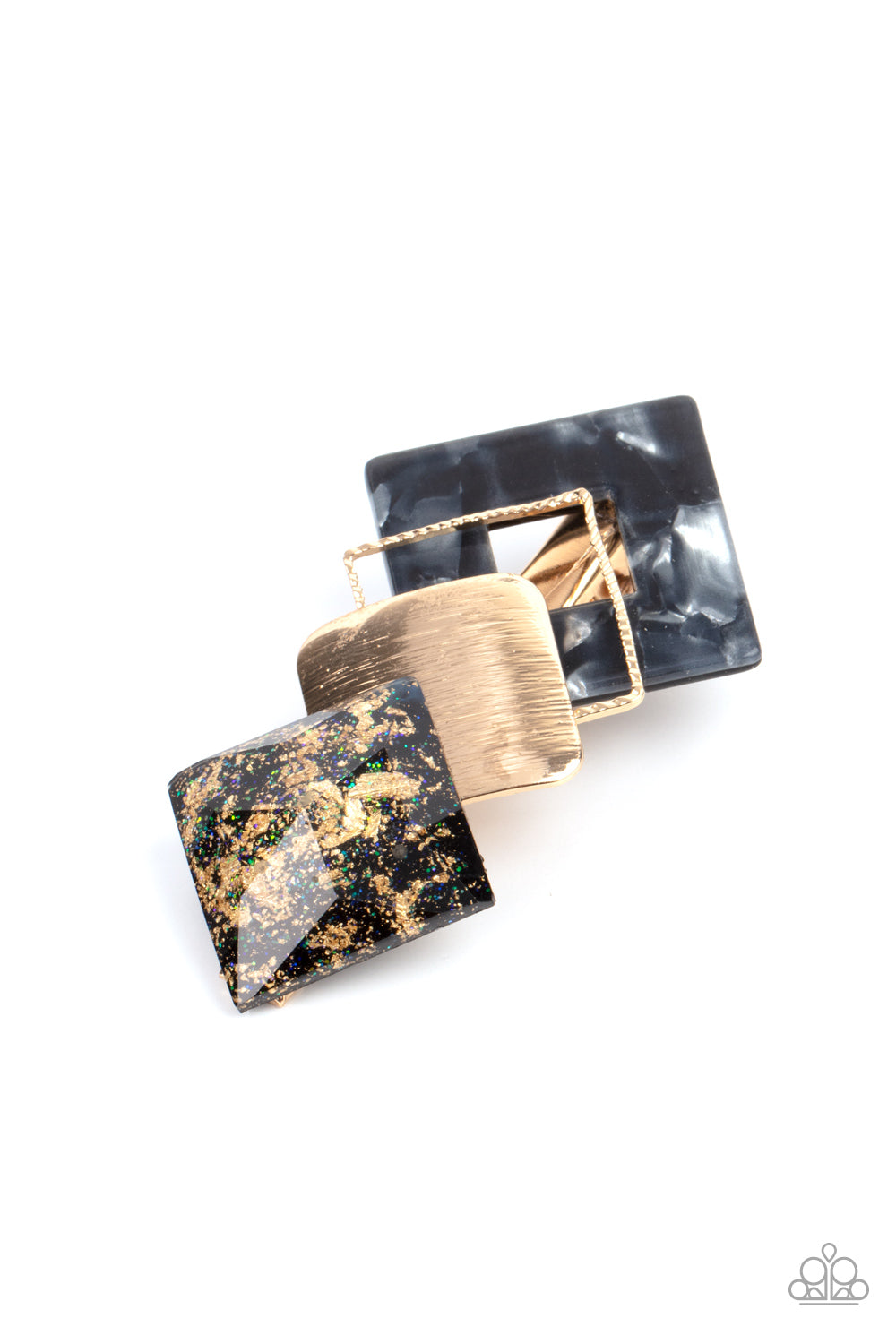 Geometrically Gatsby - black - Paparazzi hair clip