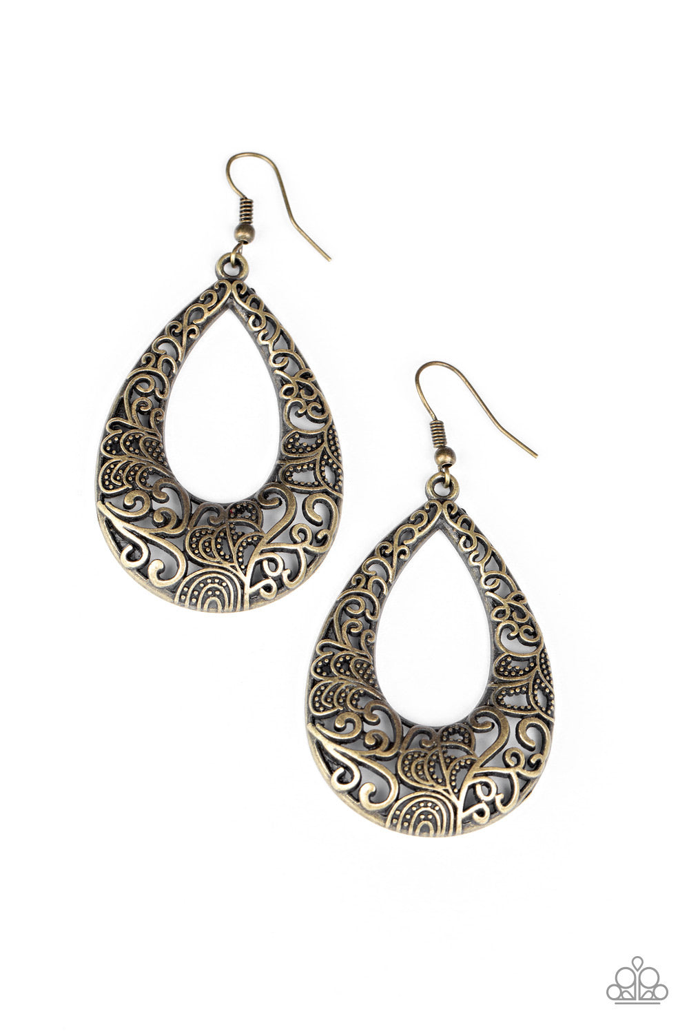 Get Into the Grove - brass - Paparazzi earrings
