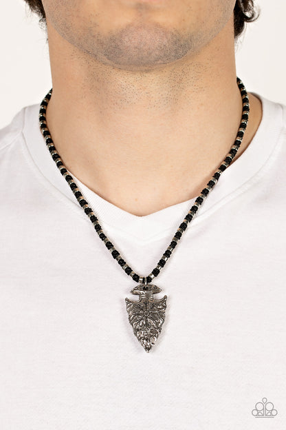 Get Your ARROWHEAD in the Game - black - Paparazzi MENS necklace