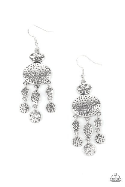 Get Your ARTIFACTS Straight - silver - Paparazzi earrings