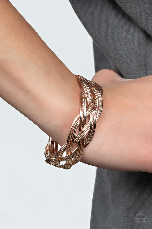 Get Your Wires Crossed - rose gold - Paparazzi bracelet