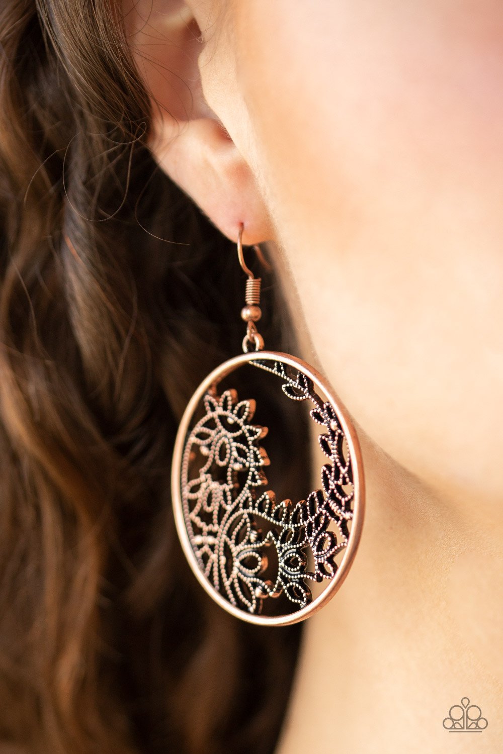 Get Into Vine-copper-Paparazzi earrings