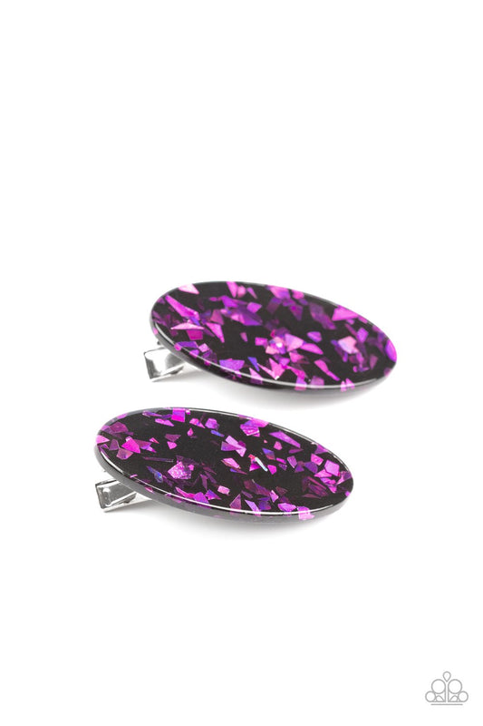 Get OVAL Yourself-purple-Paparazzi hair clips