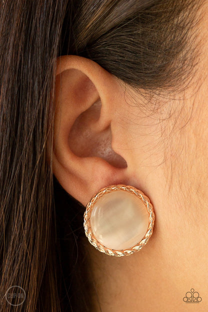 Get Up and GLOW-rose gold-Paparazzi CLIP ON earrings