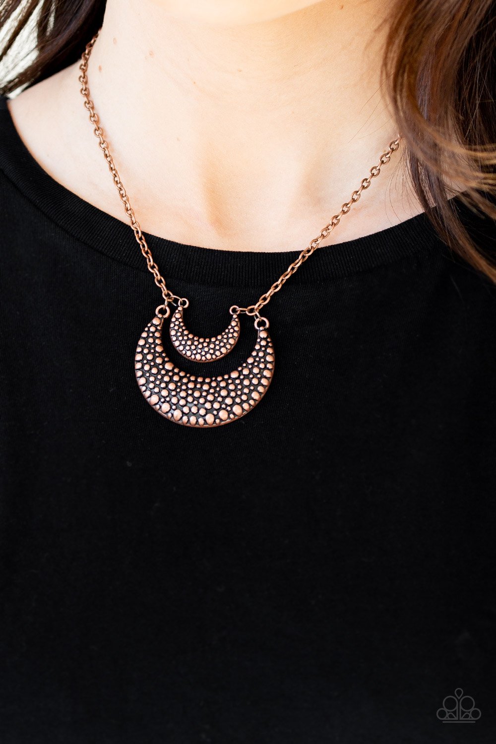 Get Well MOON-copper-Paparazzi necklace