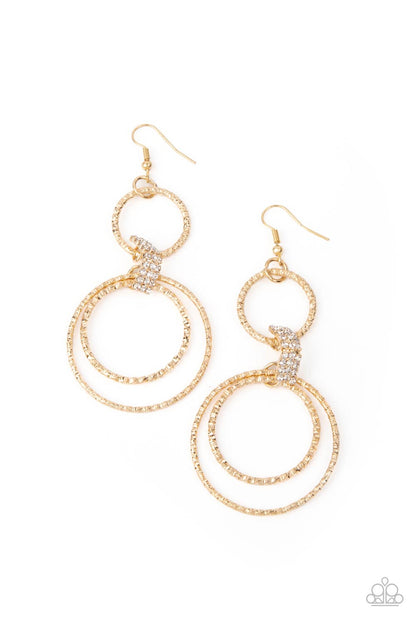 Getting Hitched - gold - Paparazzi earrings
