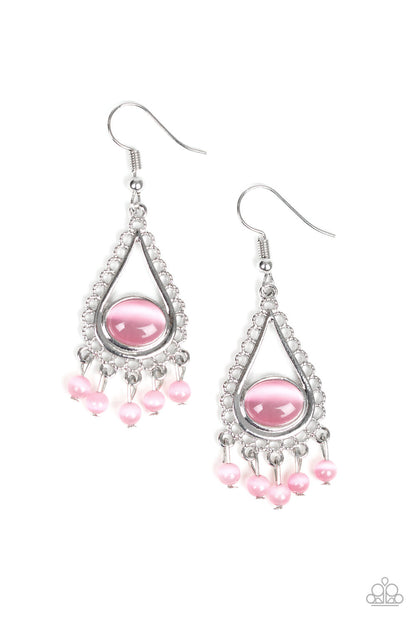 Give Me the GLOW-down - pink - Paparazzi earrings