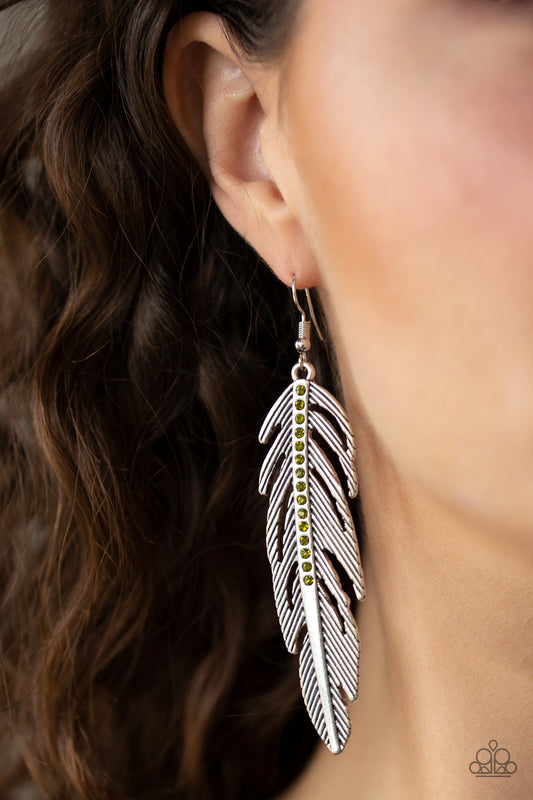 Give Me a ROOST - green - Paparazzi earrings