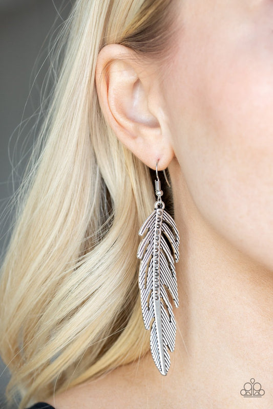 Give Me A Roost-silver-Paparazzi earrings