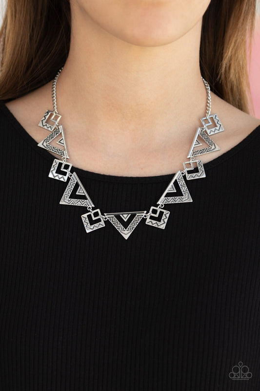 Giza Goals - silver - Paparazzi necklace