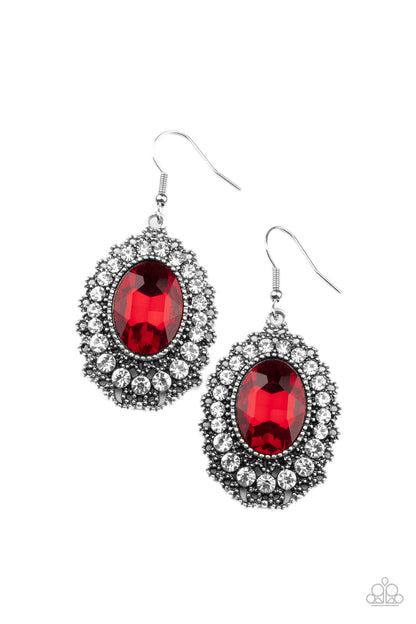 Glacial Gardens - red - Paparazzi earrings