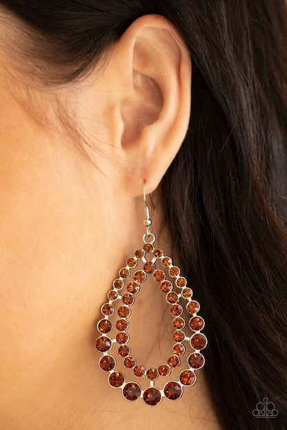 Glacial Glaze - brown - Paparazzi earrings